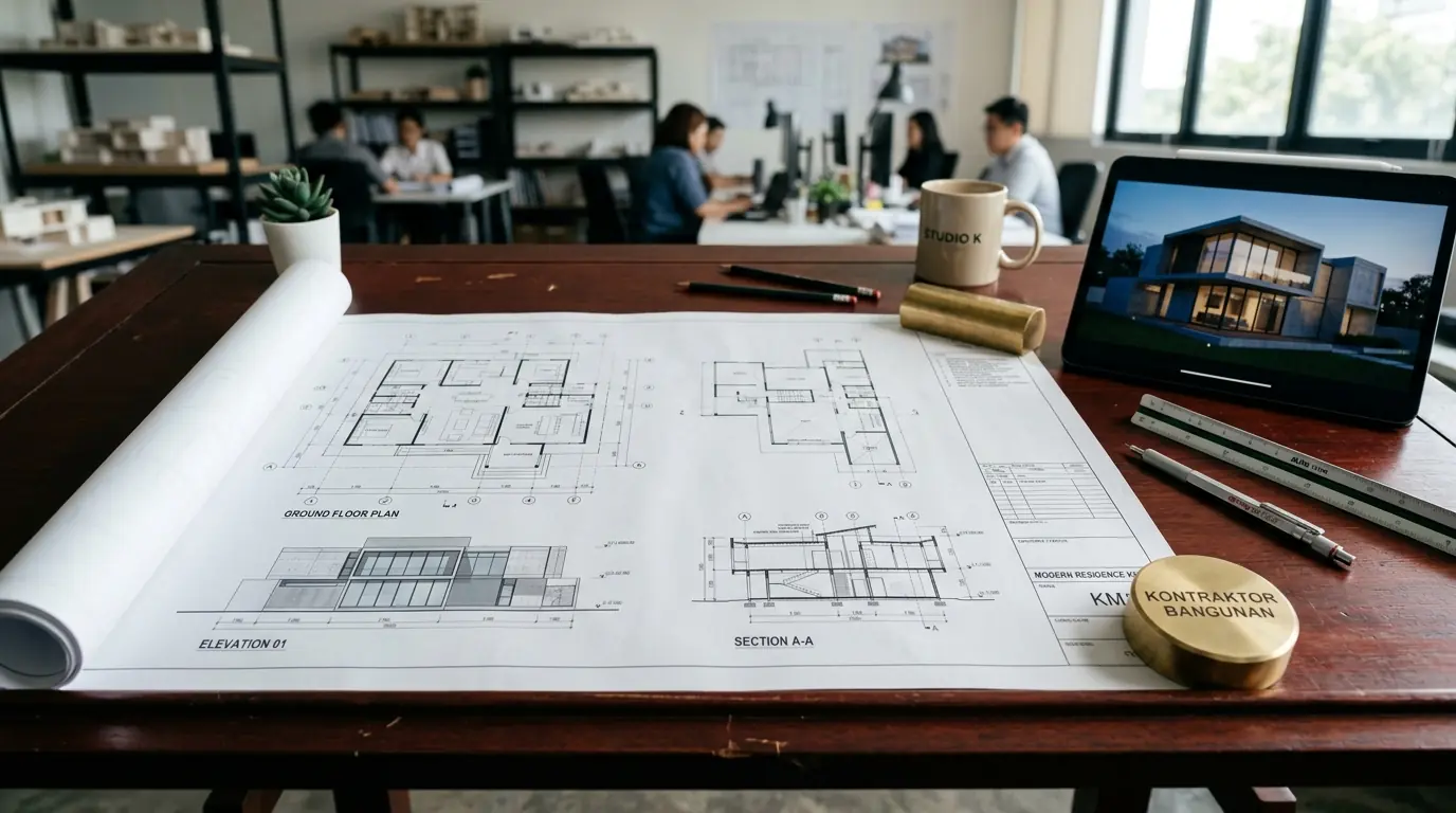 Contoh gambar kerja rumah minimalis dan denah rumah minimalis 1 lantai arsitektural